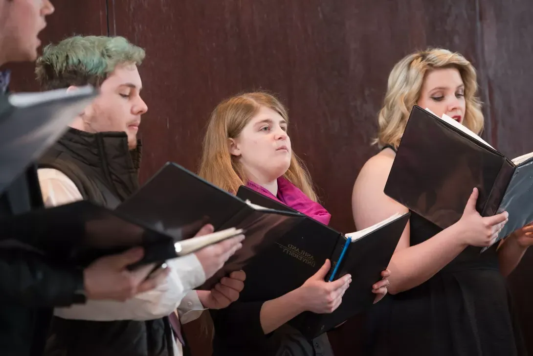 Students performing in the choir